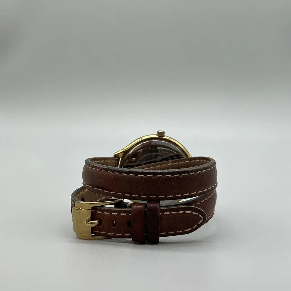 Michael Kors MK2256 Womens Watch 42mm Brown Leather Wrap Strap New Battery